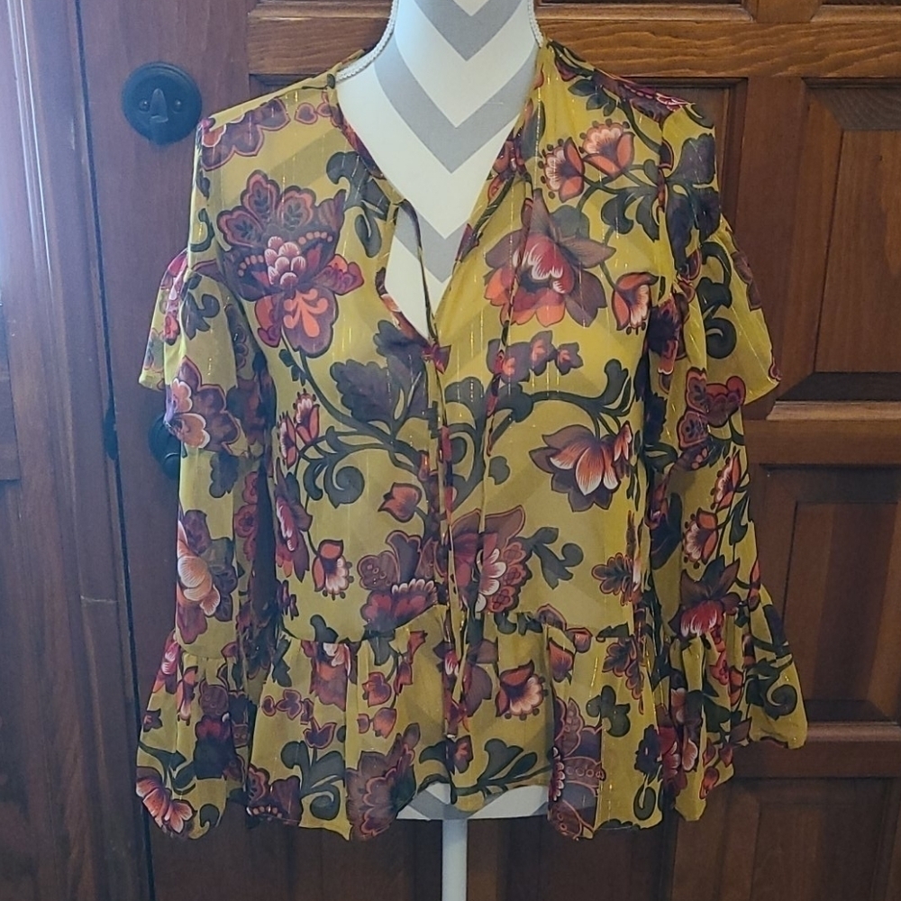 Loft sz xs fall blouse shirt NWOT WT38